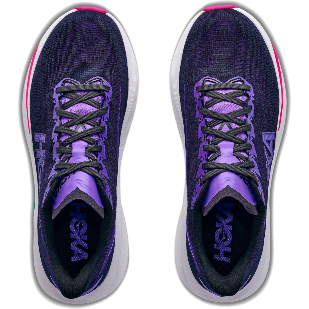 Top-down view of a pair of HOKA Women&