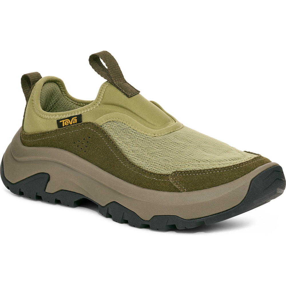Front angle of Teva Women's Hurricane Daybreaker Slip-On Shoe in Dark Olive/Sage