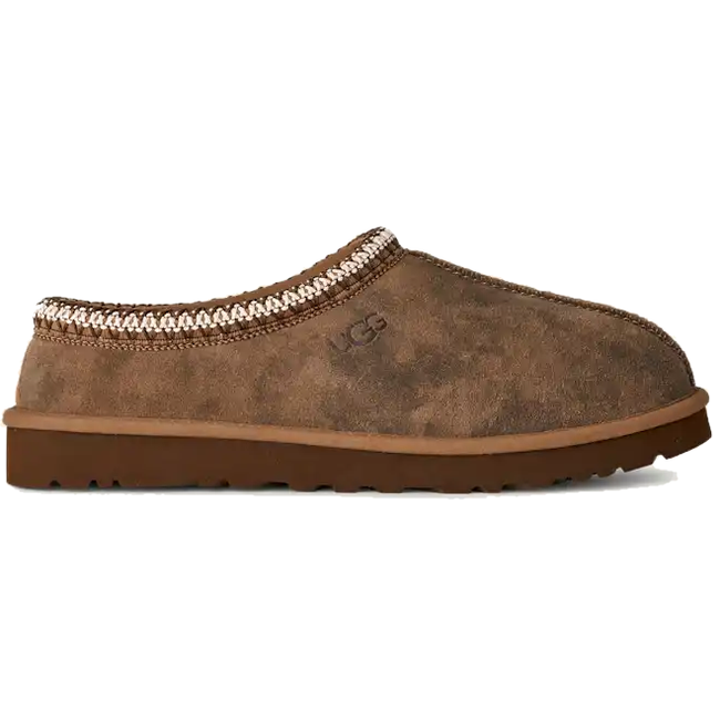 Side of UGG Men's Tasman Baxter Slipper in Chestnut brown