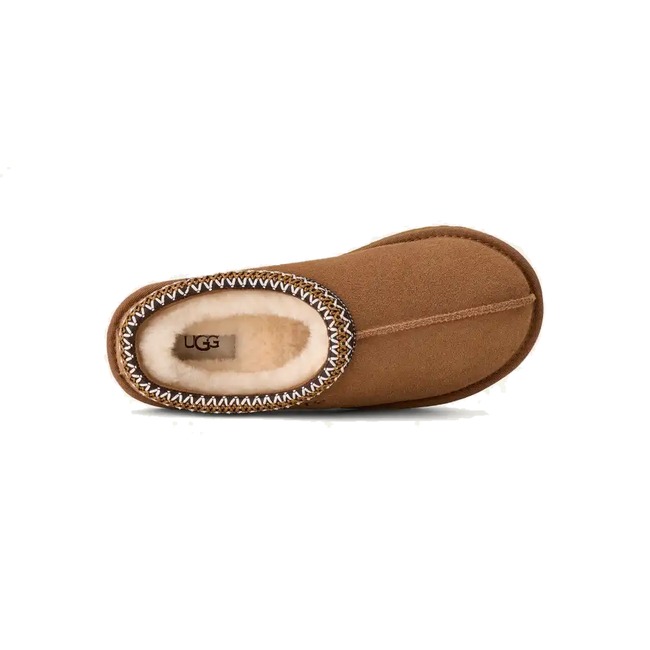 Top of UGG Women's Tasman II Slipper in Chestnut Brown Suede