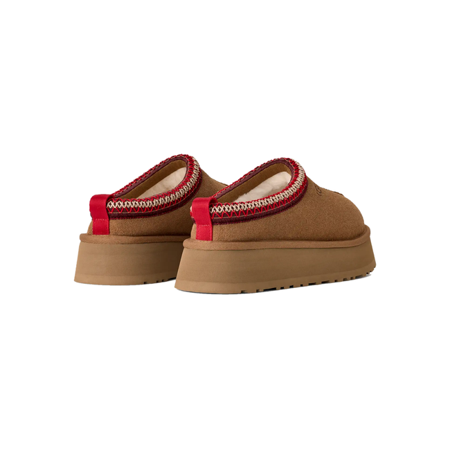 Back view of a pair of UGG Women&#39;s Tazz II Clog in Chestnut Brown