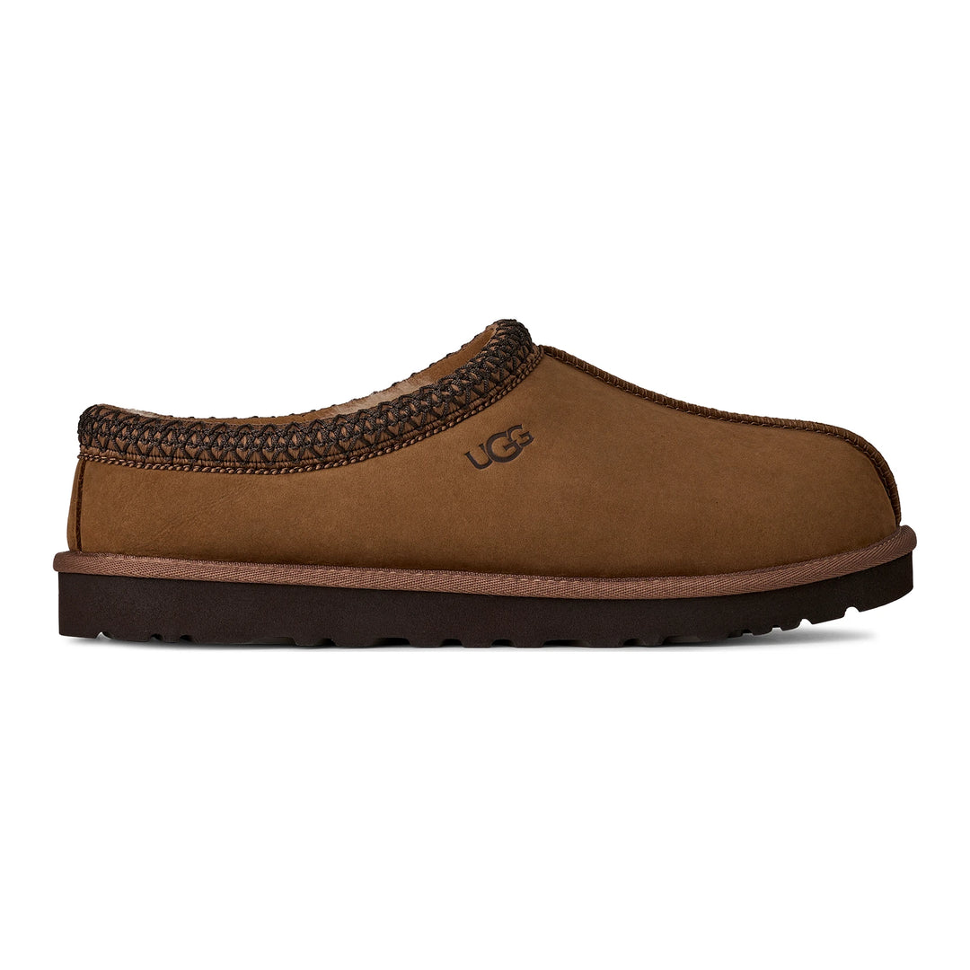 UGG Men's Tasman II Nubuck Slipper in Dark Chestnut, side view