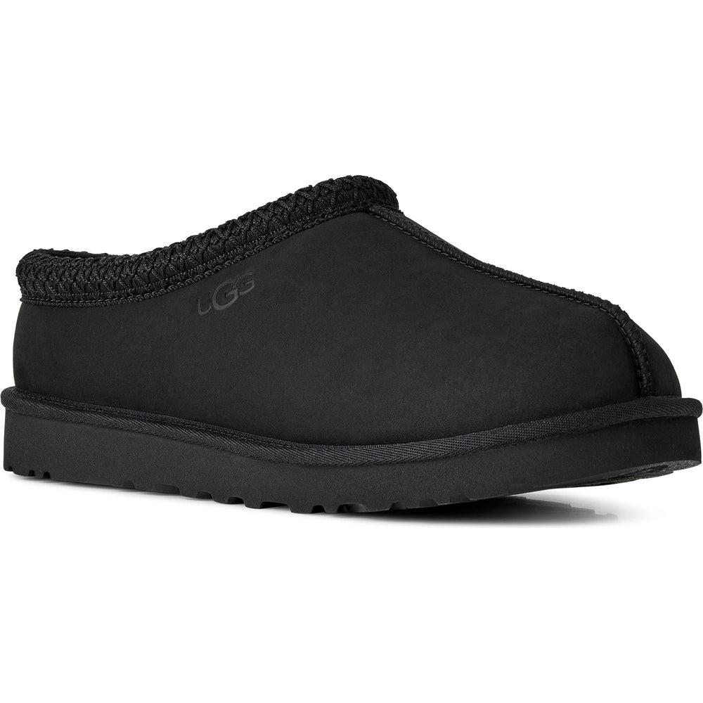 Front of UGG Men's Tasman II Nubuck Slipper in Black