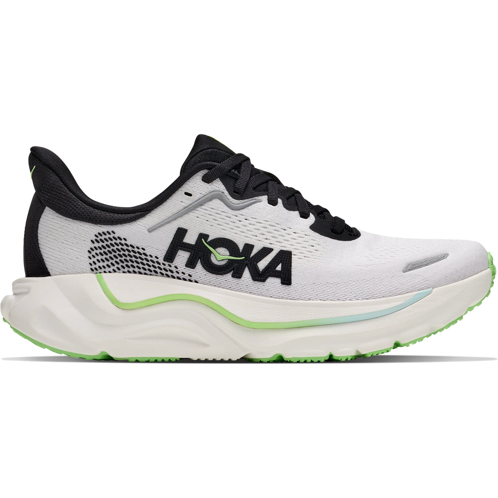 HOKA Men's Arahi 9 Running Shoe in Frost/Black, outside view
