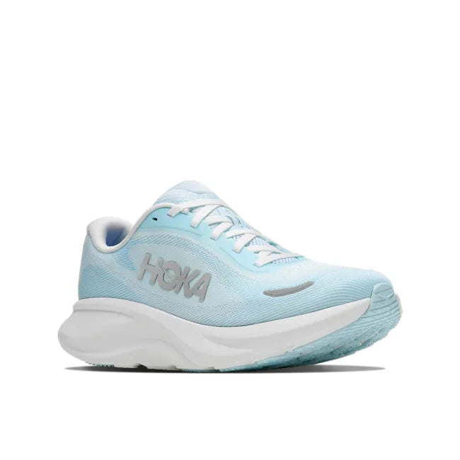 Lateral profile of HOKA Women's Rincon 5 in Glimmering Blue and Silver