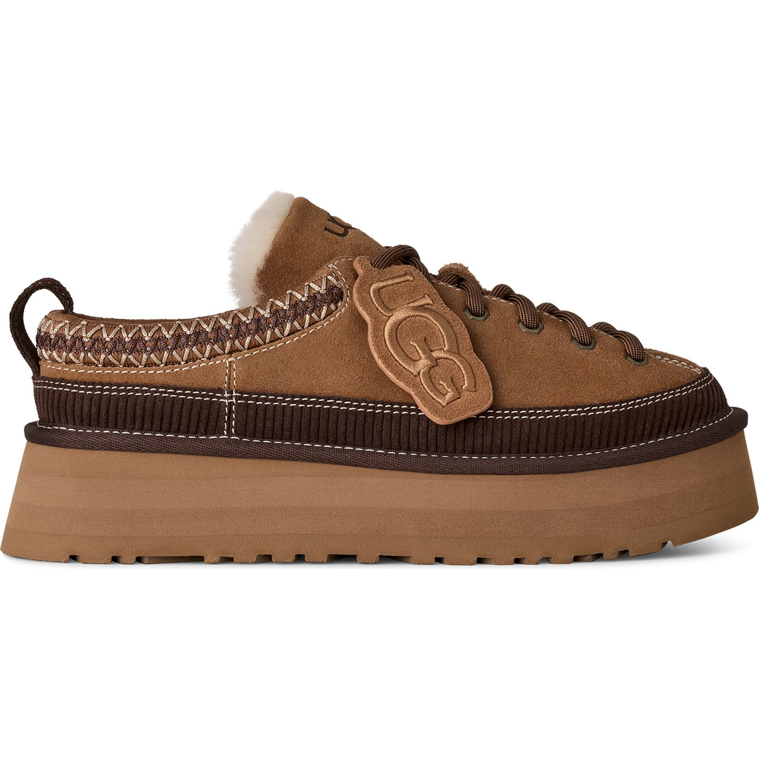 Side of UGG Women's Heritage Lace-Up Slipper in Chestnut