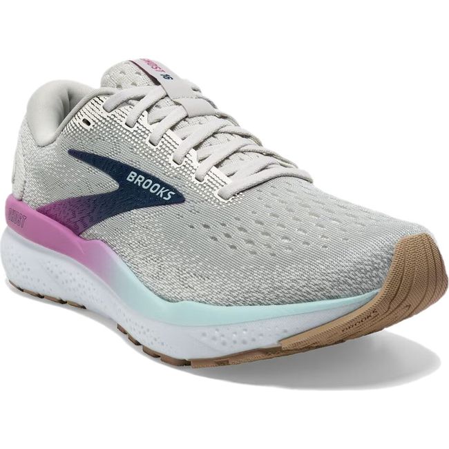 Brooks Women&#39;s Ghost 16 Running Shoe WHITE/GREY/ESTATE BLUE 120407-175