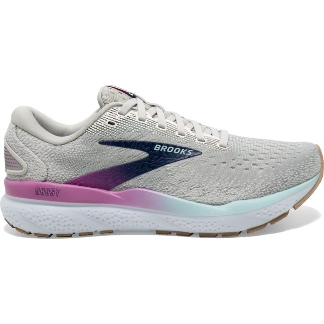 Brooks Women&#39;s Ghost 16 Running Shoe WHITE/GREY/ESTATE BLUE 120407-175
