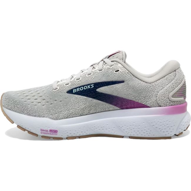 Brooks Women&#39;s Ghost 16 Running Shoe WHITE/GREY/ESTATE BLUE 120407-175