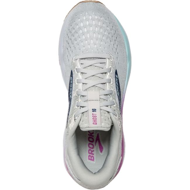 Brooks Women&#39;s Ghost 16 Running Shoe WHITE/GREY/ESTATE BLUE 120407-175