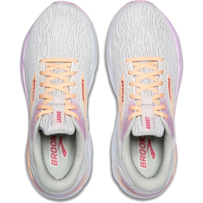 Brooks Women&#39;s Ghost 16 Running Shoe  White/Grey/Orchid 120407-186