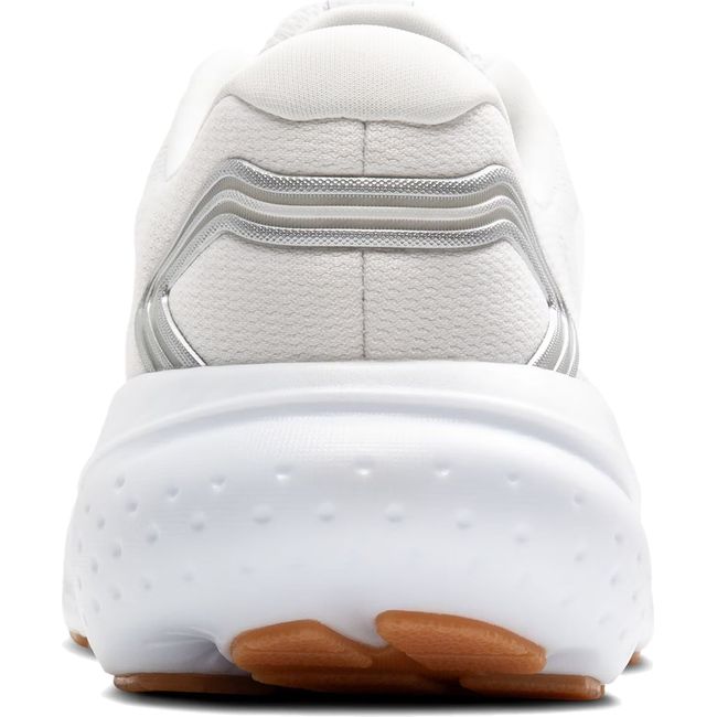 Heel view of White Brooks Women's Glycerin 21 Running Shoe with tan tread on sole