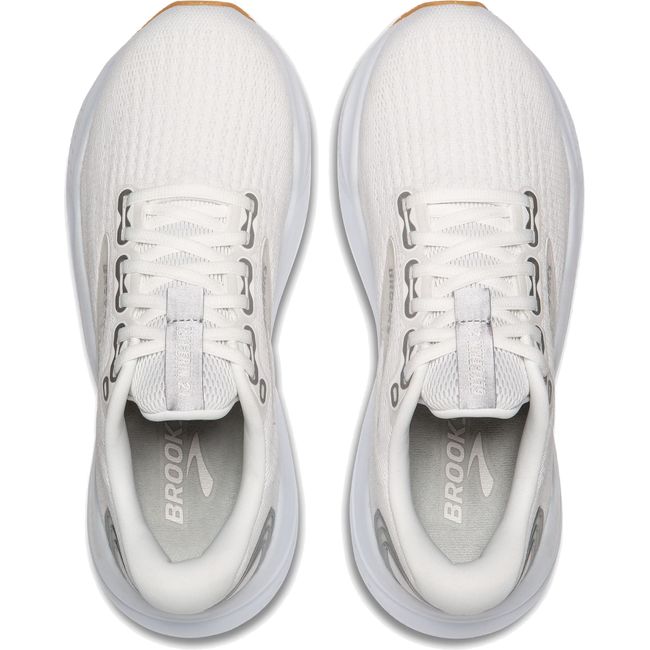 Top-down view of White Brooks Women's Glycerin 21 Running Shoe with tan tread on sole