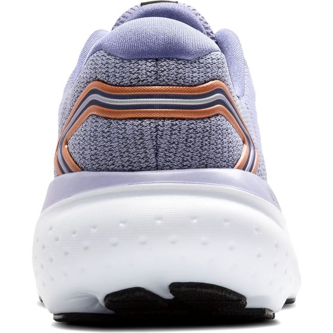 Heel View of Brooks Women's Glycerin 21 Running Shoe in Purple with White Sole