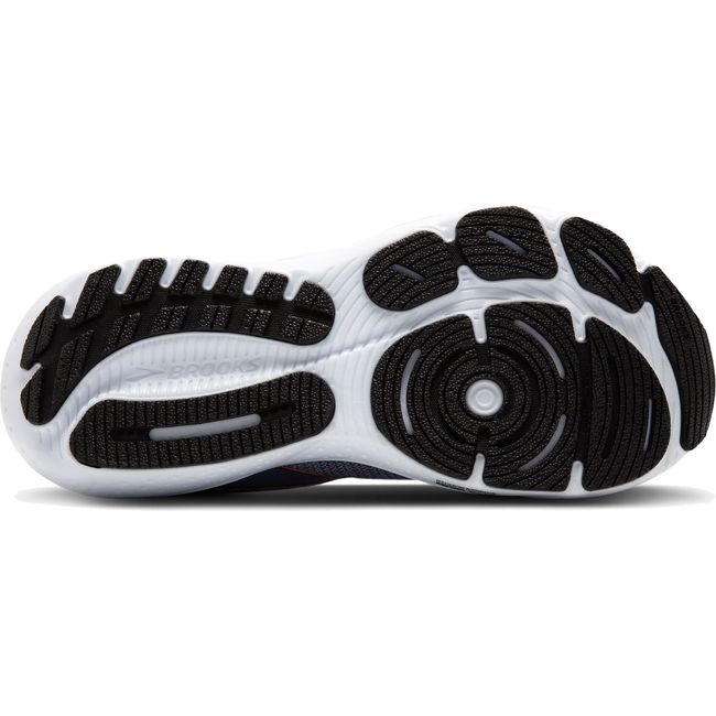 Sole View of Brooks Women's Glycerin 21 Running Shoe in white with black tread