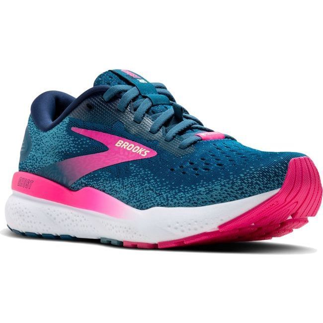 Brooks Women's Ghost 16 GTX Running Shoe Moroccan Blue/Pink/Yellow 120419-422