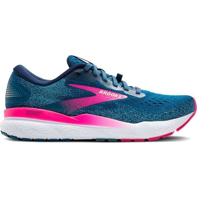 Brooks Women's Ghost 16 GTX Running Shoe Moroccan Blue/Pink/Yellow 120419-422
