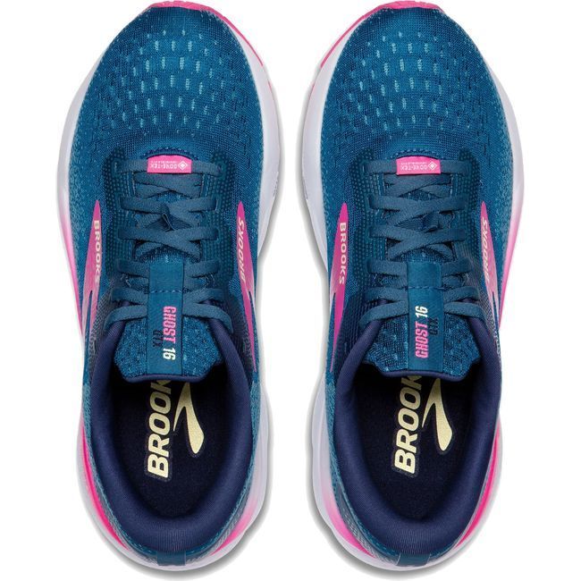 Brooks Women's Ghost 16 GTX Running Shoe Moroccan Blue/Pink/Yellow 120419-422