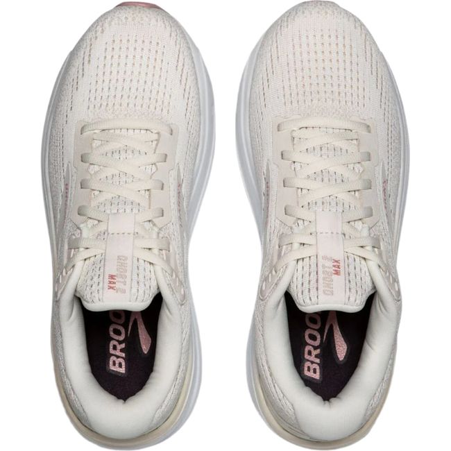 Top down view of Brooks Women's Ghost Max 2 Running Shoes in Coconut Milk colorway