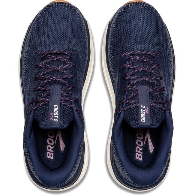 Brooks Women's Ghost Max 2 Running Shoe Peacoat/Orchid/Coconut Milk 120420-444