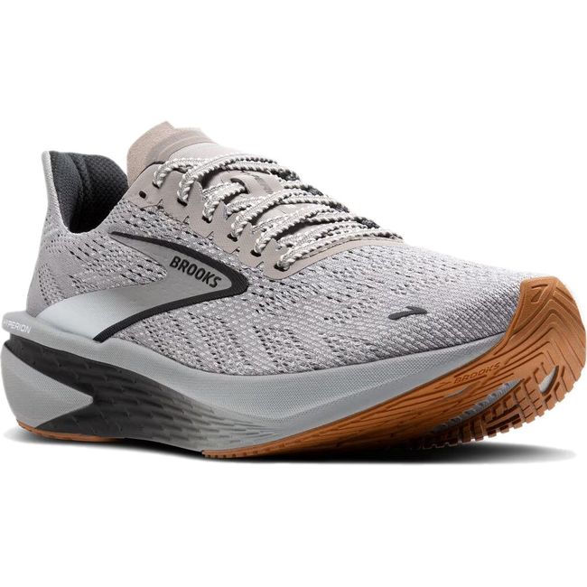 Front angled view of Brooks Women's Hyperion 2 Running Shoe in alloy gray