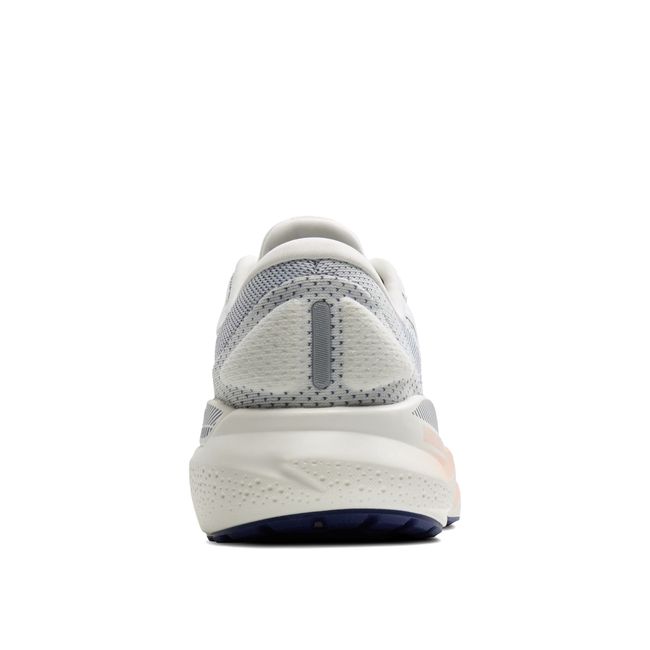 Heel of Brooks Women's Adrenaline GTS 24 Road Running Shoes in Grey, Blue Ribbon, Peach