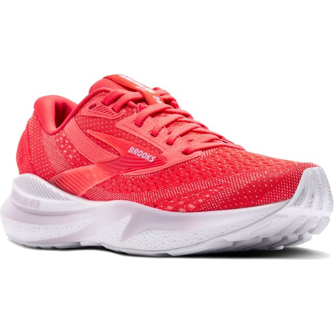 Brooks Adrenaline GTS 24 running shoe in red with white and light purple sole