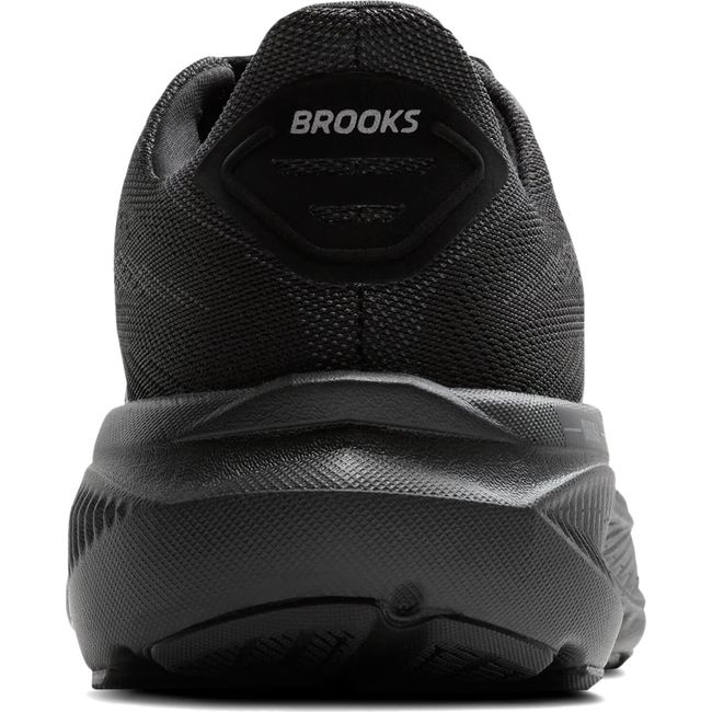 Heel of Women's Brooks Ghost 17 Running Shoe in all Black Black Ebony