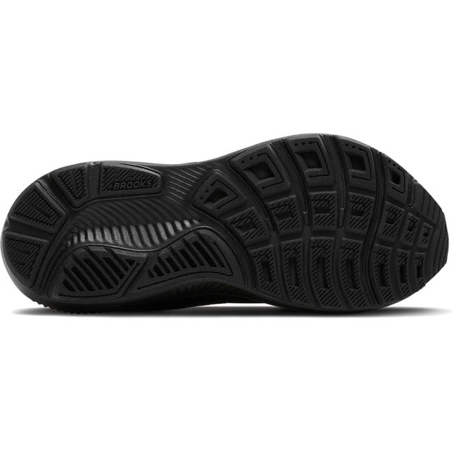 Sole of Women's Brooks Ghost 17 Running Shoe in all Black Black Ebony