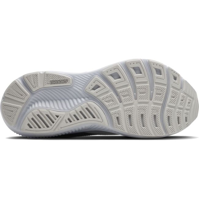 Sole of Women's Brooks Ghost 17 Running Shoe in Gray and White