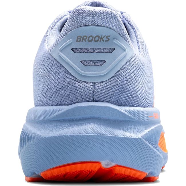 Heel of Women's Brooks Ghost 17 Running Shoe in Blue Heron White Orange