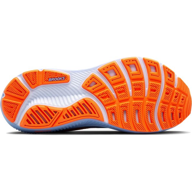 Sole of Women's Brooks Ghost 17 Running Shoe in Blue Heron White Orange