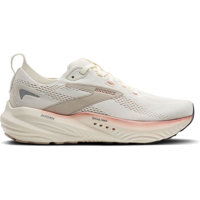 Lateral side of Women's Brooks Glycerin 22 Running Shoe in Coconut Chateau Rose