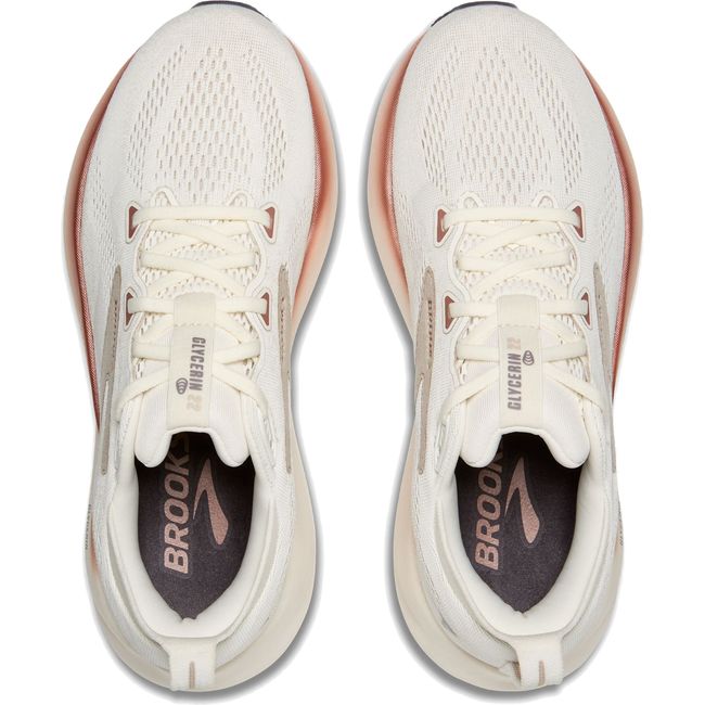 Upper of Women's Brooks Glycerin 22 Running Shoe in Coconut Chateau Rose