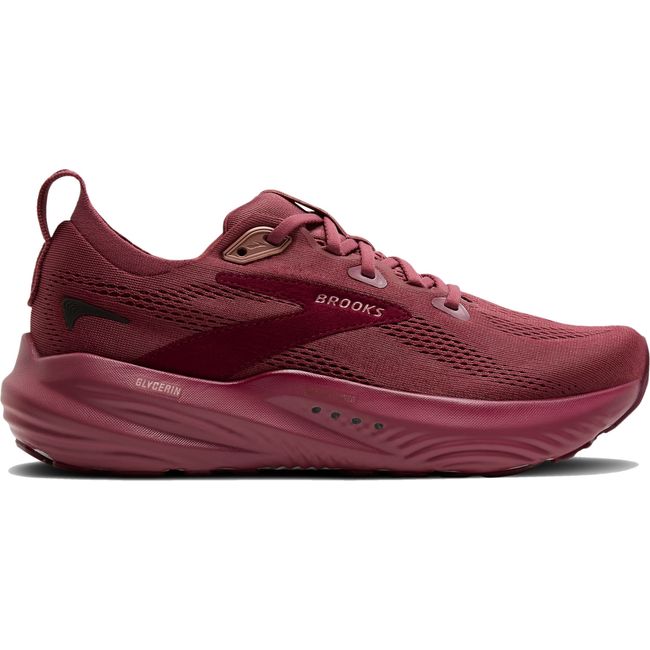 Lateral side of Women's Brooks Glycerin 22 Running Shoe in Berry Burgundy Rose