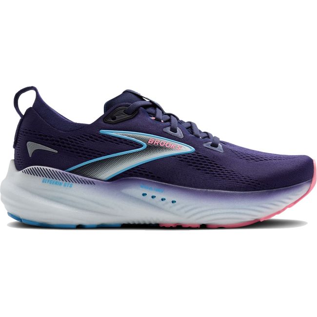 Lateral side of Brooks Women&#39;s Glycerin GTS 22 Running Shoe in peacoat purple