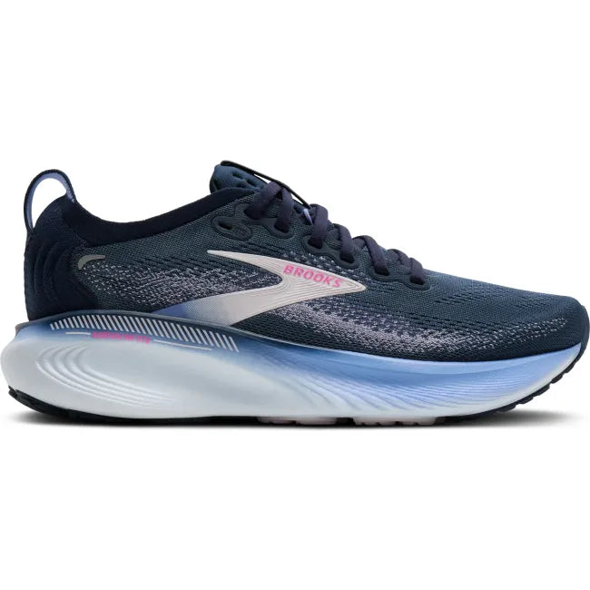 Lateral side of Brooks Women's Adrenaline GTS 25 Running Shoe in Spellbound/Blazing Bell/Pink