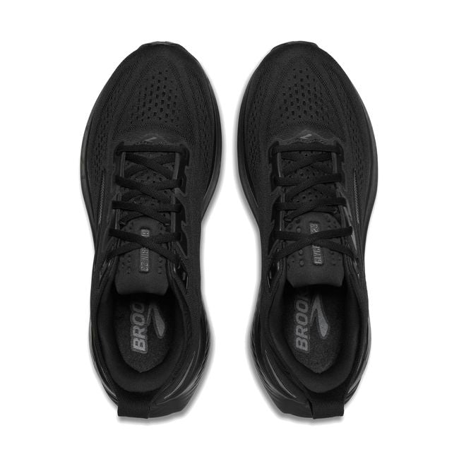 Top-down pair of Brooks Glycerin 23 in black showing tonal mesh upper and lace system