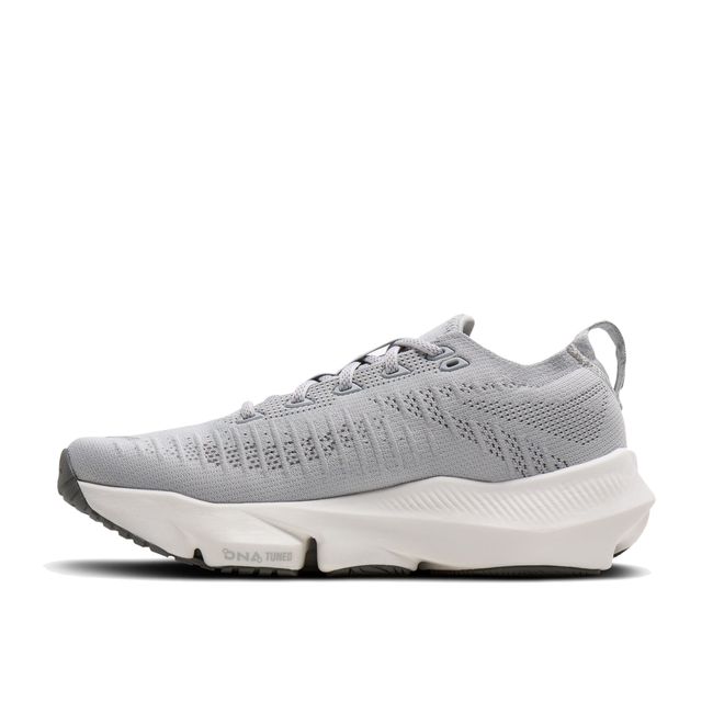 Medial side of Brooks Women's Glycerin Flex Running Shoe in Grey Harbor Mist, Poppy Seed, &amp; Pink