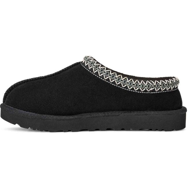 Medial side of Black Suede UGG Women's Tasman II Slipper