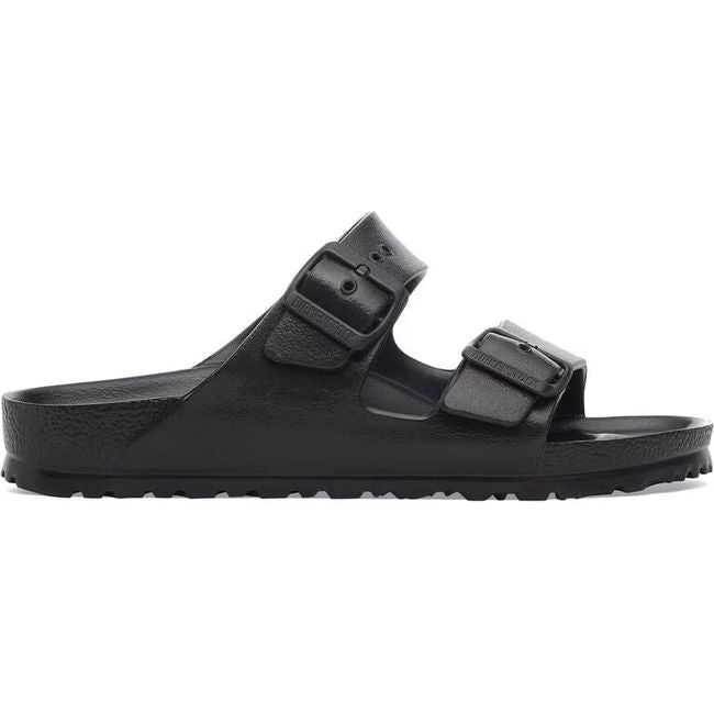 Side view of Birkenstock Arizona EVA Black Two Strap Sandal
