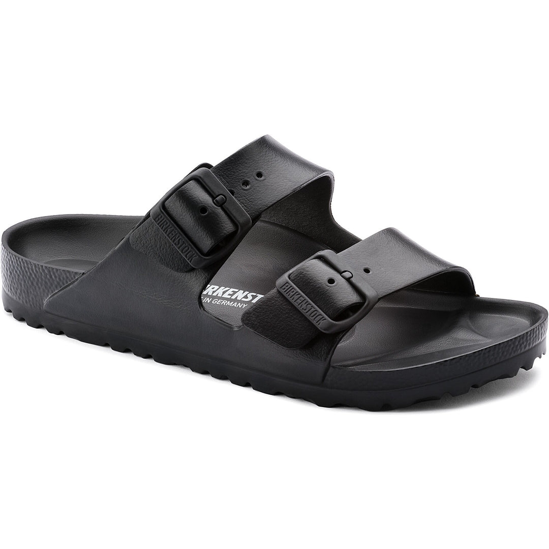 Birkenstock Unisex Arizona EVA Sandal in Black - three-quarter view