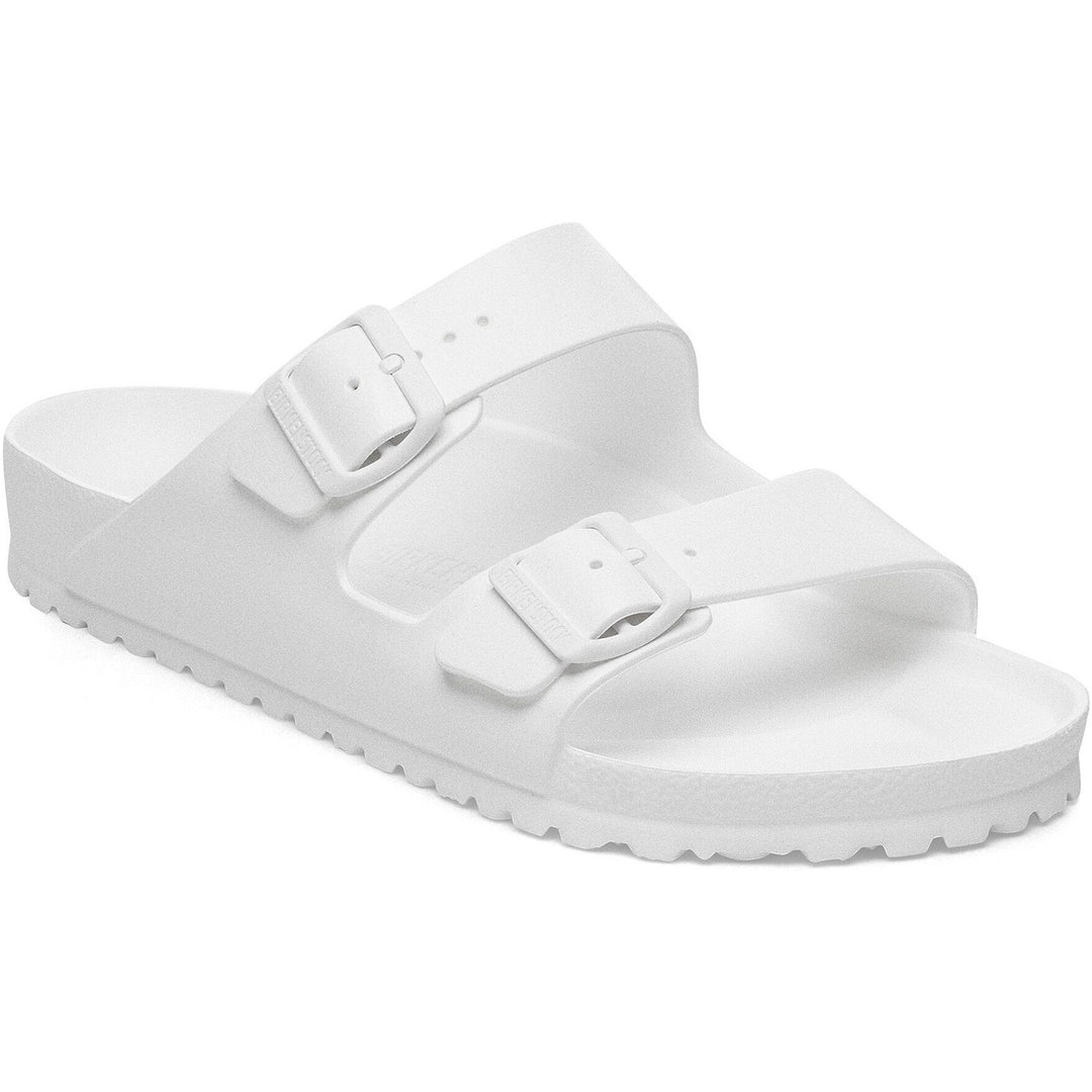 Birkenstock Unisex Arizona EVA Sandal in White - three-quarter view