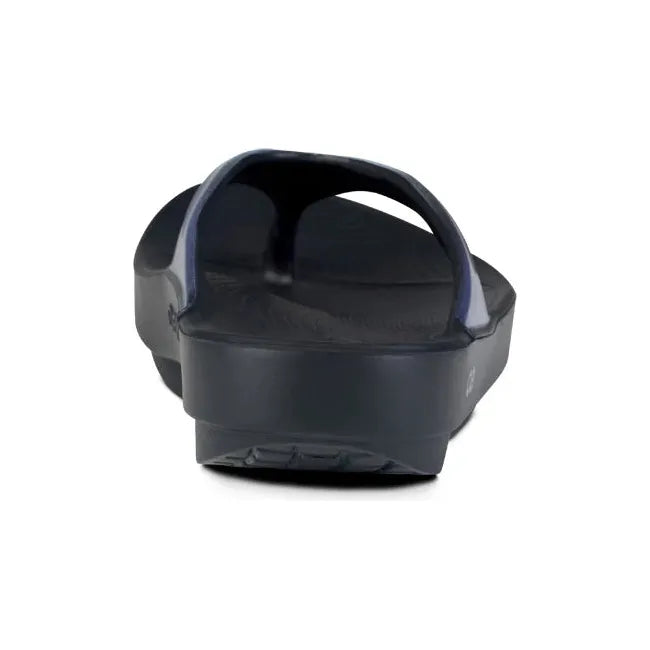 Heel of Women's OOfos OOlala Luxe Sandal in Frost Silver and Blue