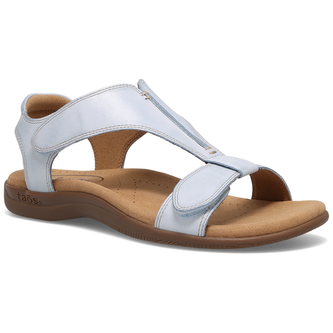 Taos The Show sandal in chambray blue, three quarter angled view