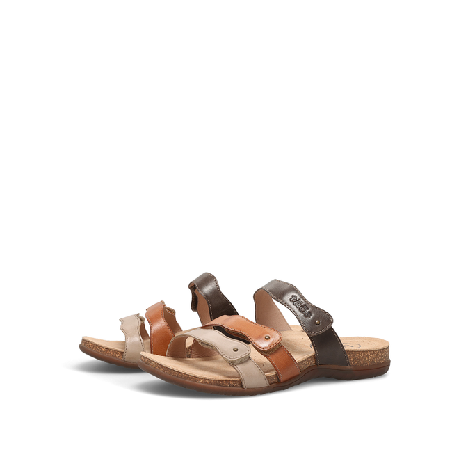 Pair of Taos Scribble sandals in brown multicolor