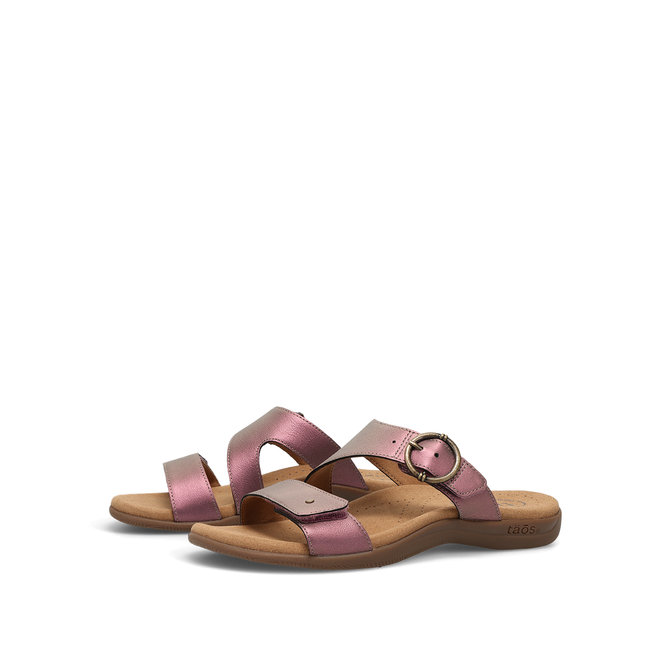 Pair of Taos Westside sandals in metallic violet