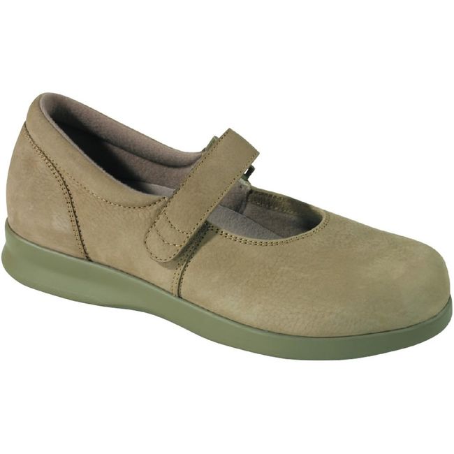 Drew Women's Bloom II Mary Jane Shoe in Taupe Nubuck Leather