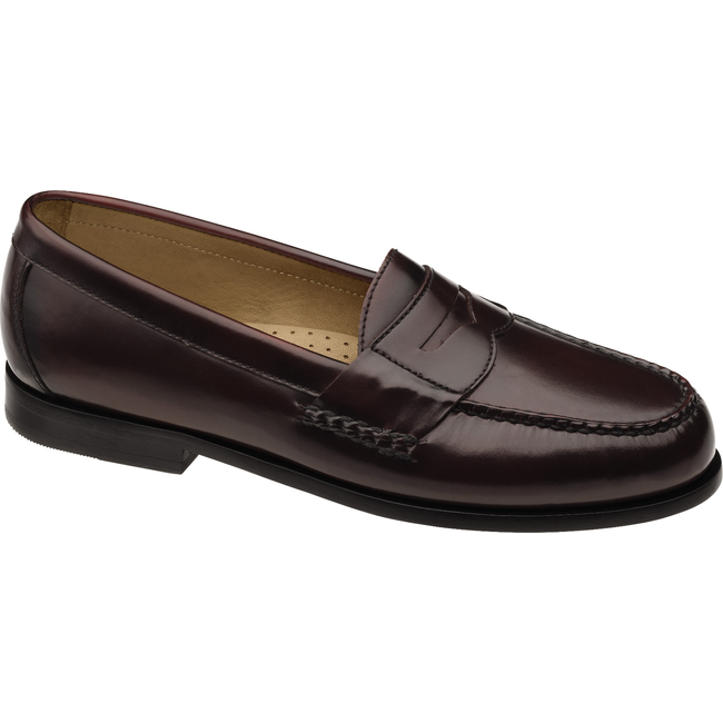 Johnston &amp; Murphy Men's Hayes Penny Dress Shoe Burgundy Brush-Off Leather 15-1093