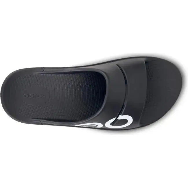Oofos Unisex Ooahh Sport Slide Sandal White/Black 1500BKWTOO